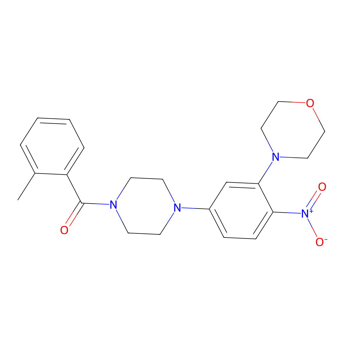 (2-Methylphenyl)-[4-(3-morpholin-4-yl-4-nitrophenyl)piperazin-1-yl]methanone molecular structure, CAS 431987-24-5