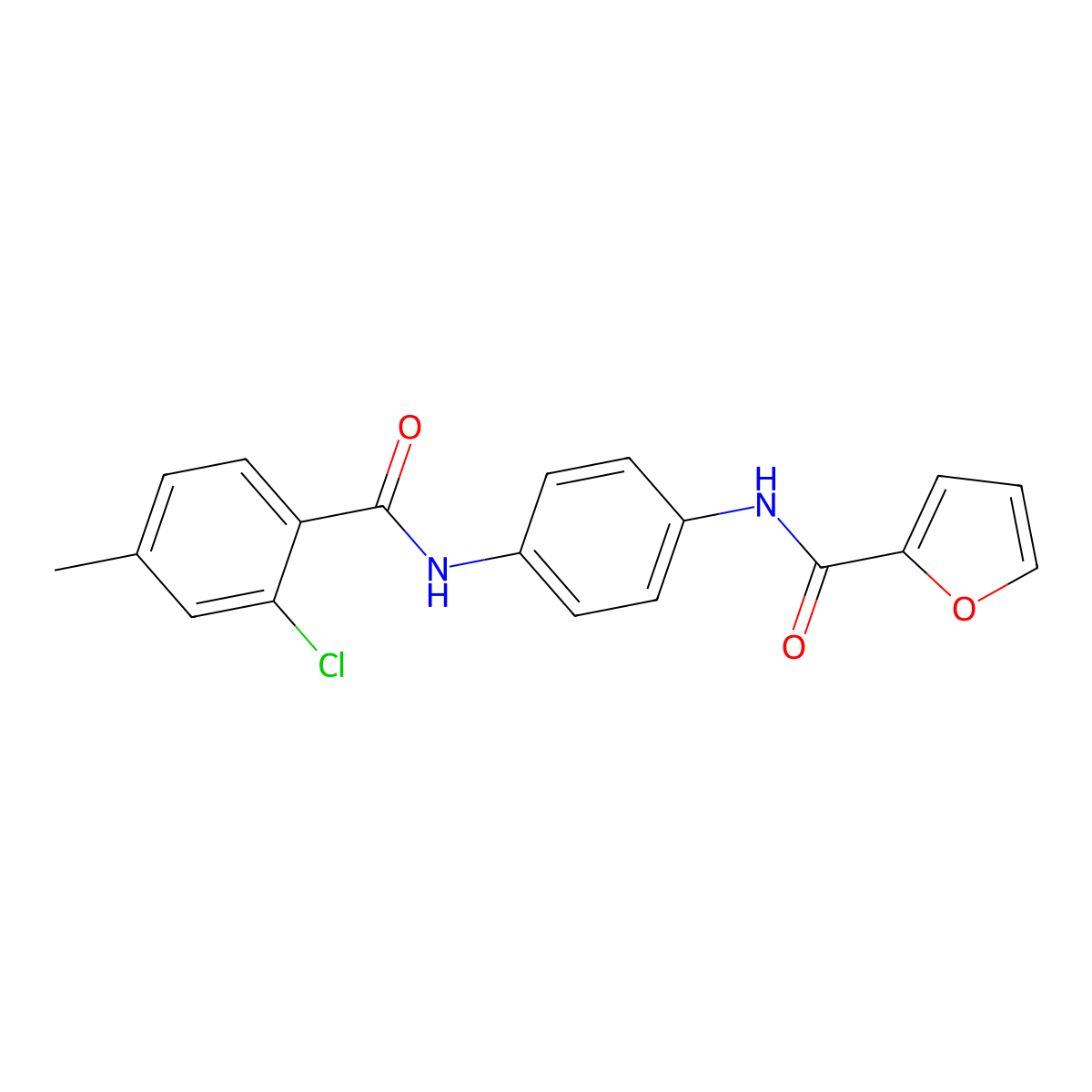 N-[4-[(2-chloro-4-methylbenzoyl)amino]phenyl]furan-2-carboxamide molecular structure, CAS 431987-41-6