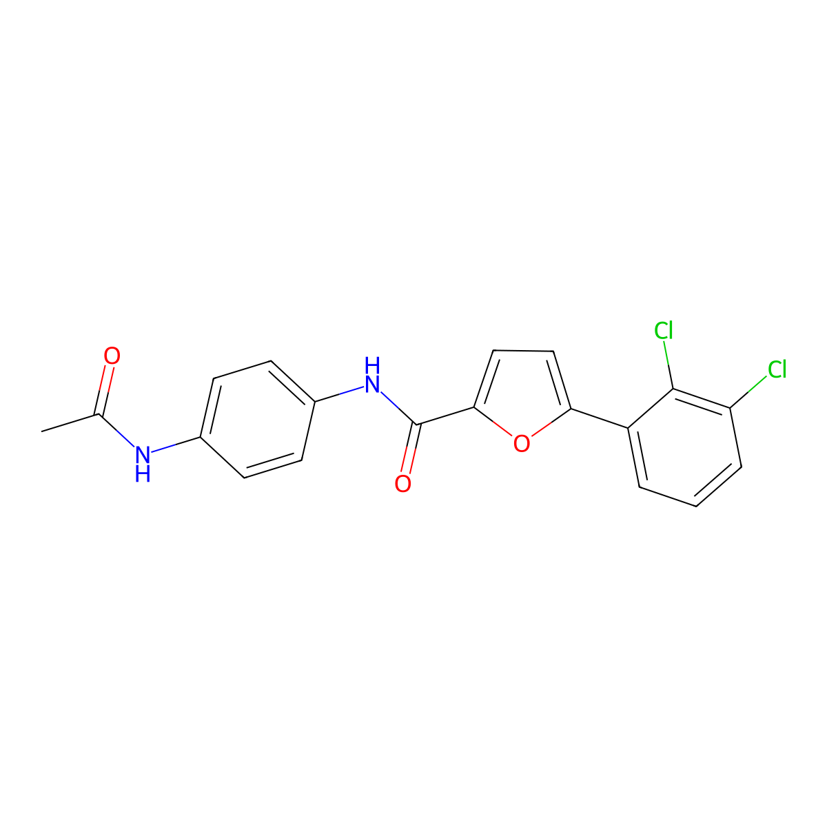 N-(4-acetamidophenyl)-5-(2,3-dichlorophenyl)furan-2-carboxamide molecular structure, CAS 431991-60-5