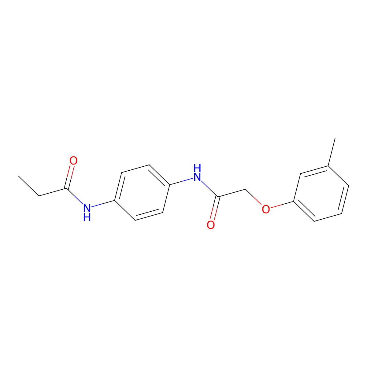 N-(4-{[(3-methylphenoxy)acetyl]amino}phenyl)propanamide molecular structure, CAS 431991-78-5