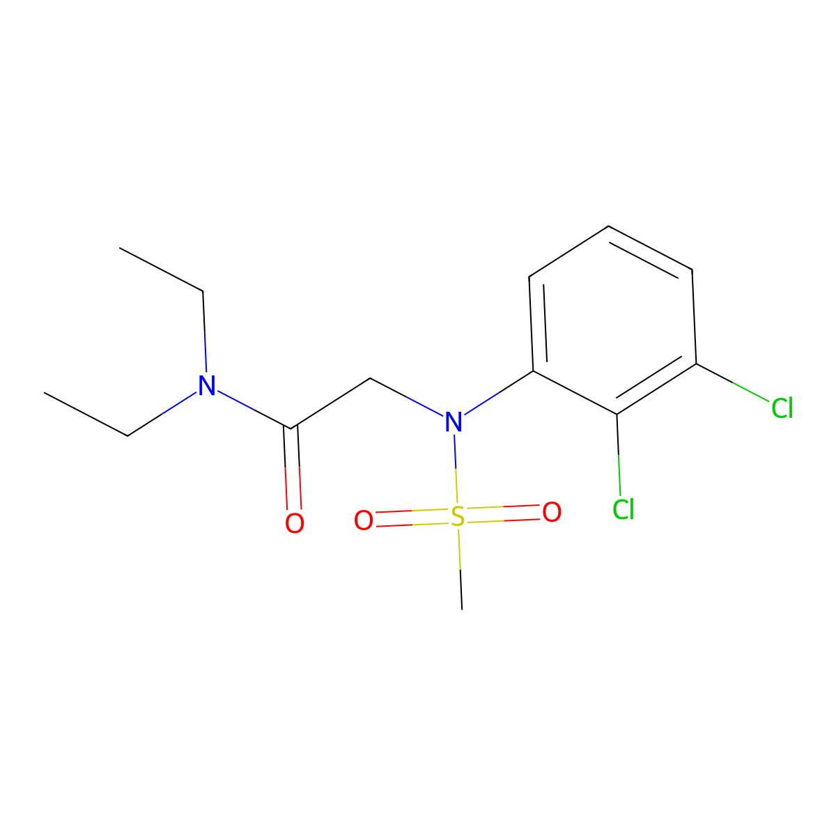 2-(2,3-dichloro-N-methylsulfonylanilino)-N,N-diethylacetamide molecular structure, CAS 431991-95-6