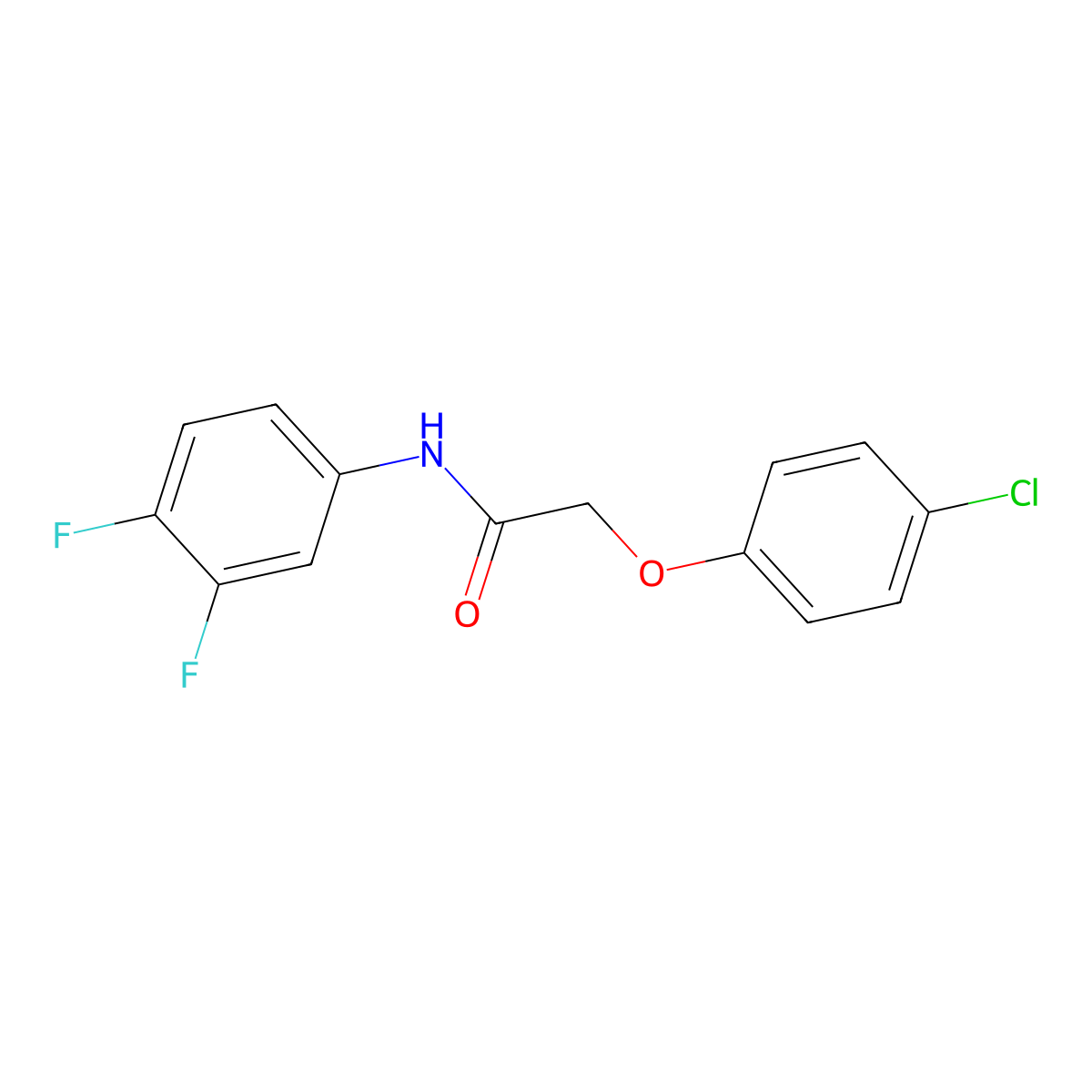 2-(4-chlorophenoxy)-N-(3,4-difluorophenyl)acetamide molecular structure, CAS 431992-26-6