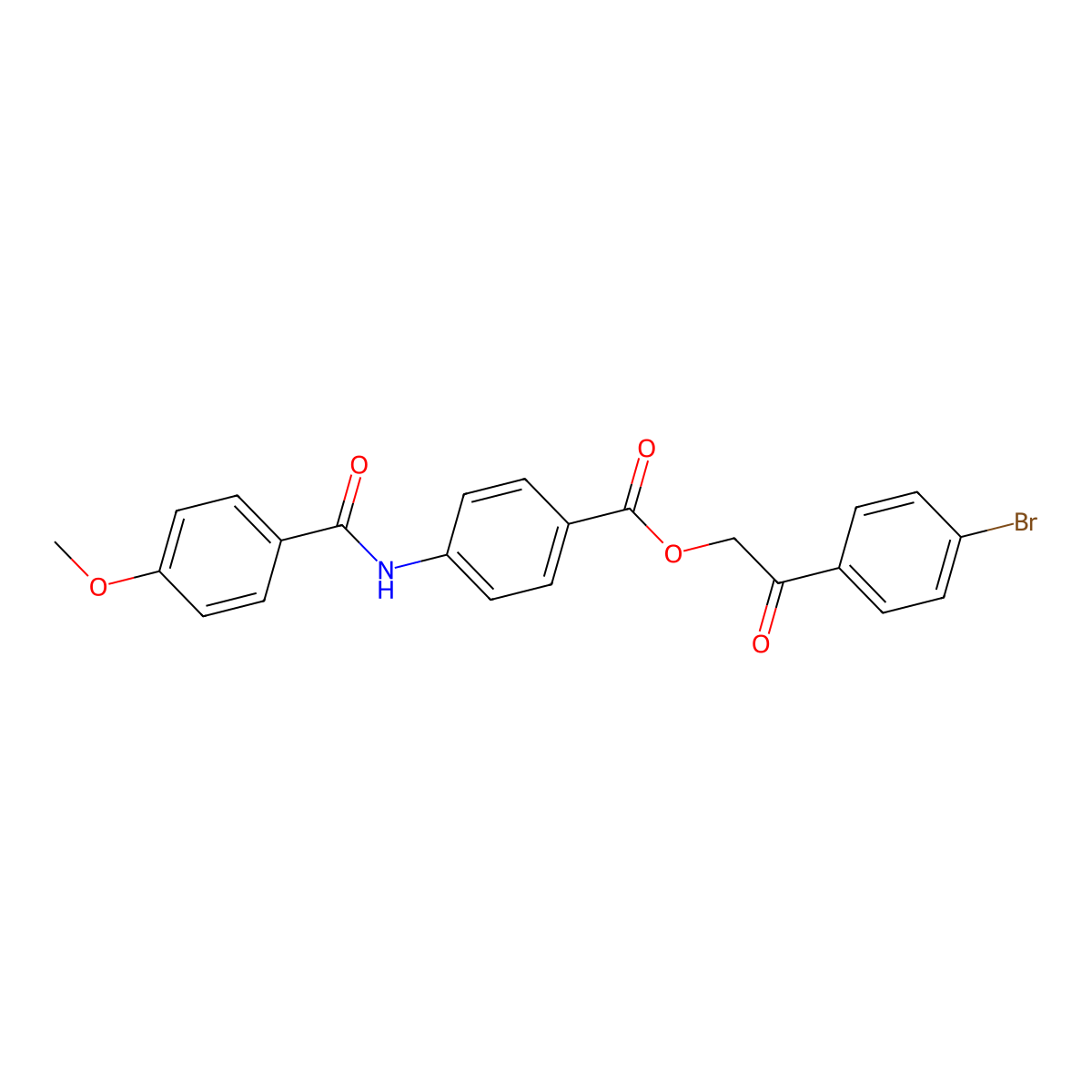 2-(4-Bromophenyl)-2-oxoethyl 4-[(4-methoxybenzoyl)amino]benzoate molecular structure, CAS 431992-38-0