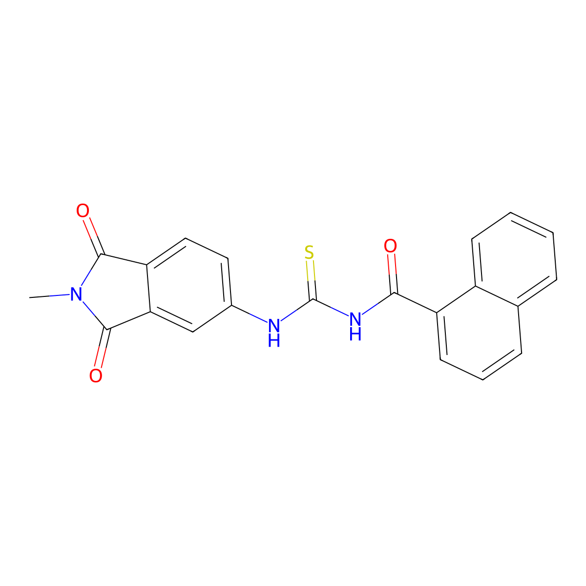 N-[(2-methyl-1,3-dioxoisoindol-5-yl)carbamothioyl]naphthalene-1-carboxamide molecular structure, CAS 431992-65-3