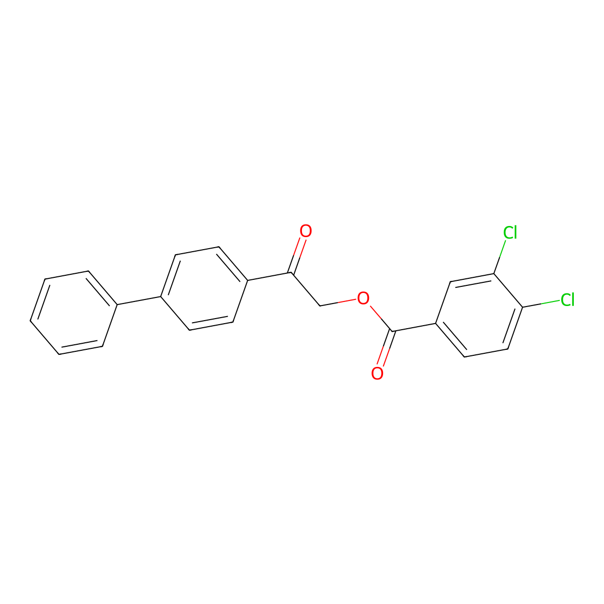 2-Oxo-2-(4-phenylphenyl)ethyl 3,4-dichlorobenzoate molecular structure, CAS 431992-74-4