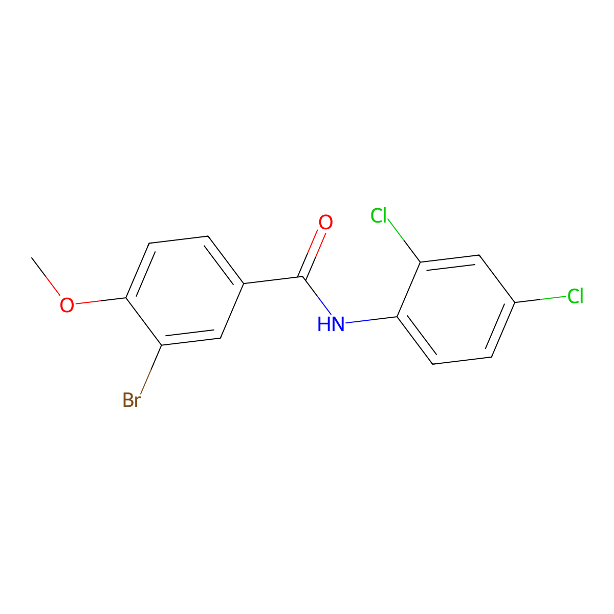 3-bromo-N-(2,4-dichlorophenyl)-4-methoxybenzamide molecular structure, CAS 431992-79-9