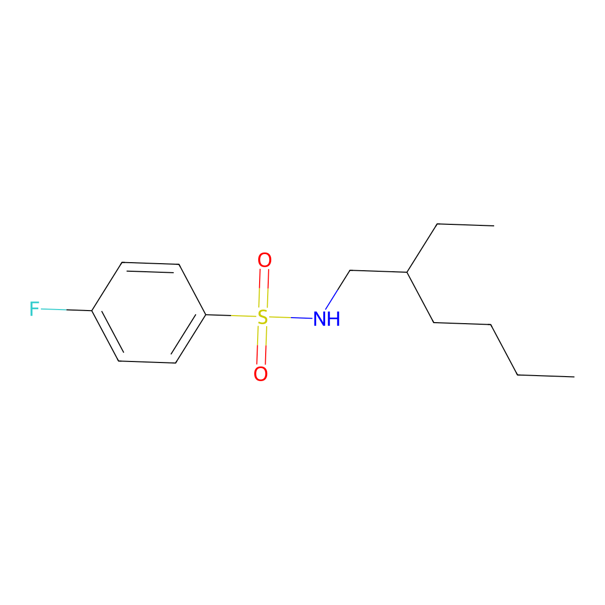 N-(2-ethylhexyl)-4-fluorobenzenesulfonamide molecular structure, CAS 431992-82-4