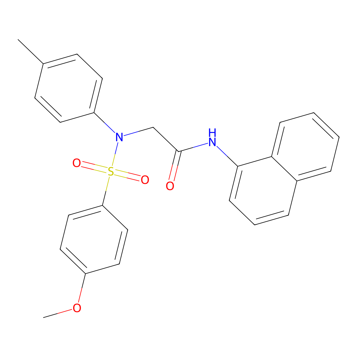 2-(N-(4-methoxyphenyl)sulfonyl-4-methylanilino)-N-naphthalen-1-ylacetamide molecular structure, CAS 431993-10-1