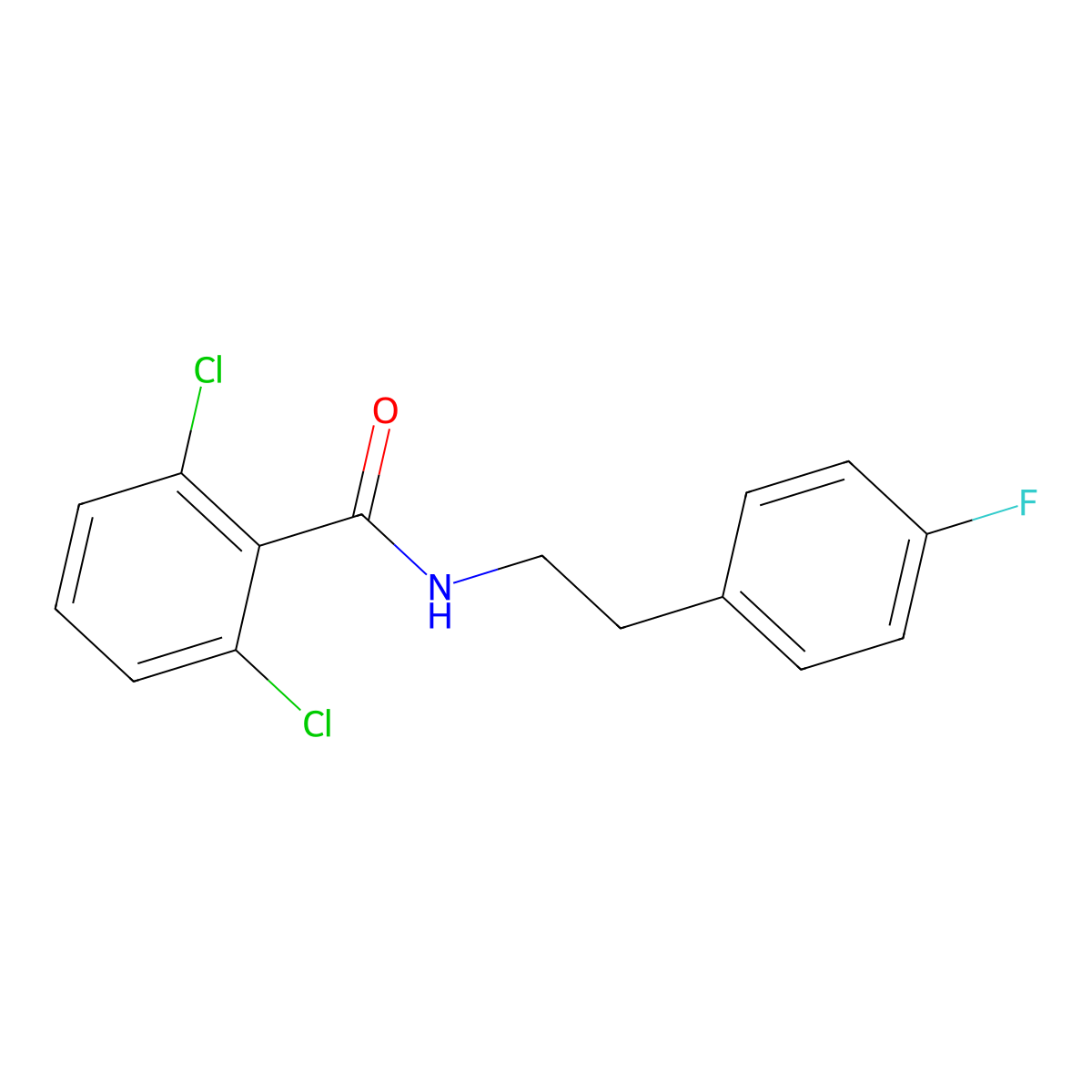 2,6-dichloro-N-[2-(4-fluorophenyl)ethyl]benzamide molecular structure, CAS 431993-14-5