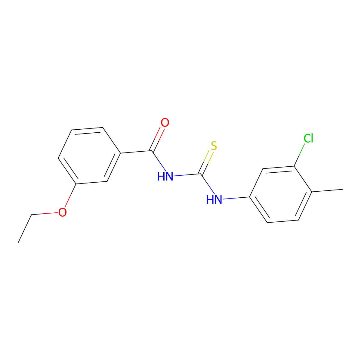 N-[(3-chloro-4-methylphenyl)carbamothioyl]-3-ethoxybenzamide molecular structure, CAS 431993-26-9