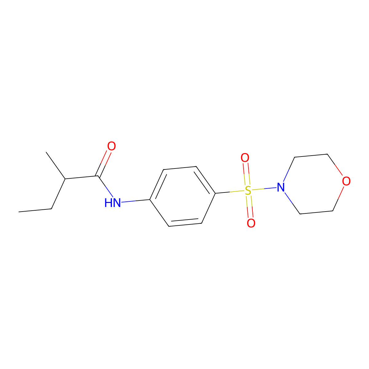 2-methyl-N-[4-(morpholin-4-ylsulfonyl)phenyl]butanamide molecular structure, CAS 431993-28-1