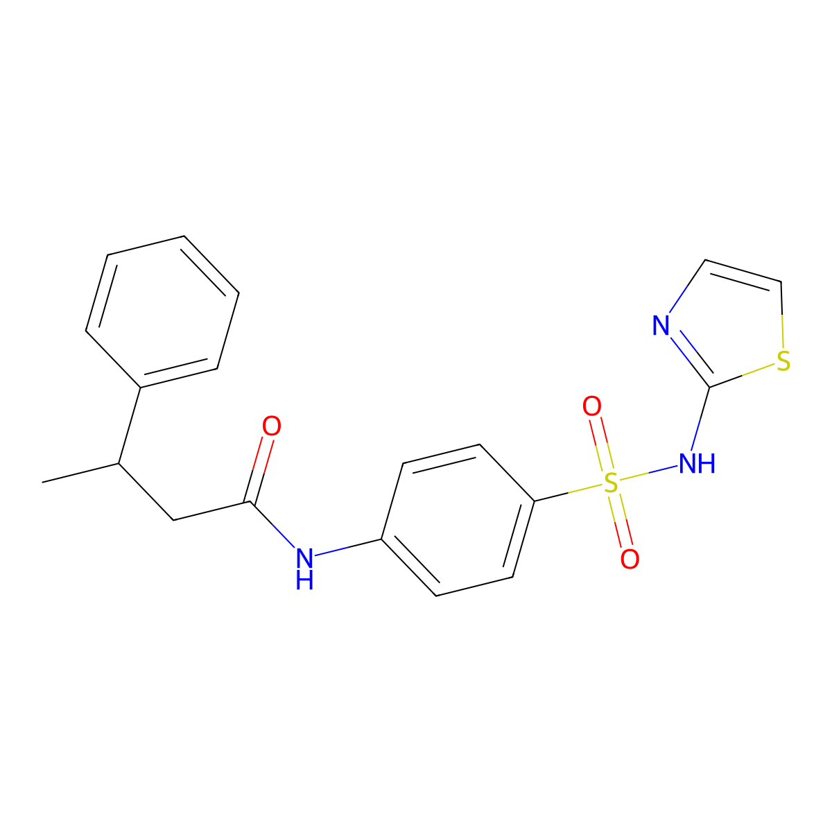 3-phenyl-N-[4-(1,3-thiazol-2-ylsulfamoyl)phenyl]butanamide molecular structure, CAS 431993-37-2