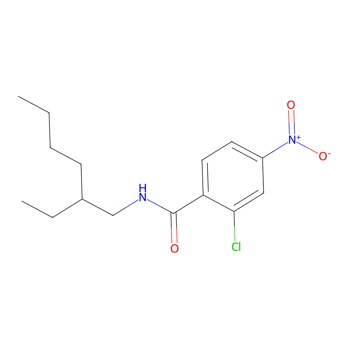 2-chloro-N-(2-ethylhexyl)-4-nitrobenzamide molecular structure, CAS 431993-61-2