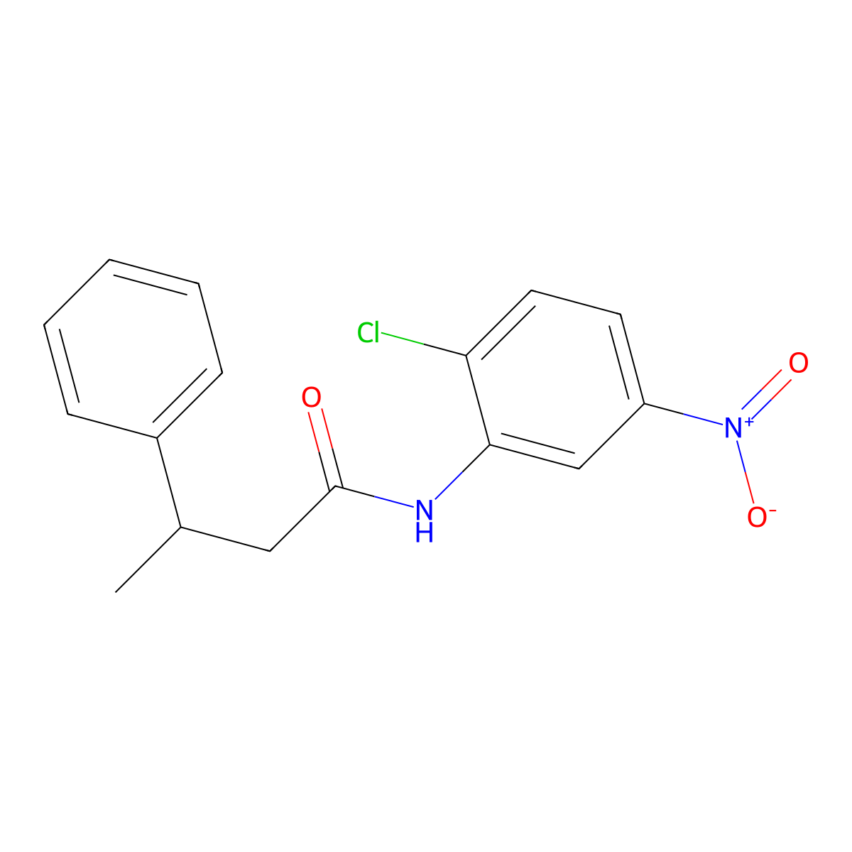 N-(2-chloro-5-nitrophenyl)-3-phenylbutanamide molecular structure, CAS 431993-64-5