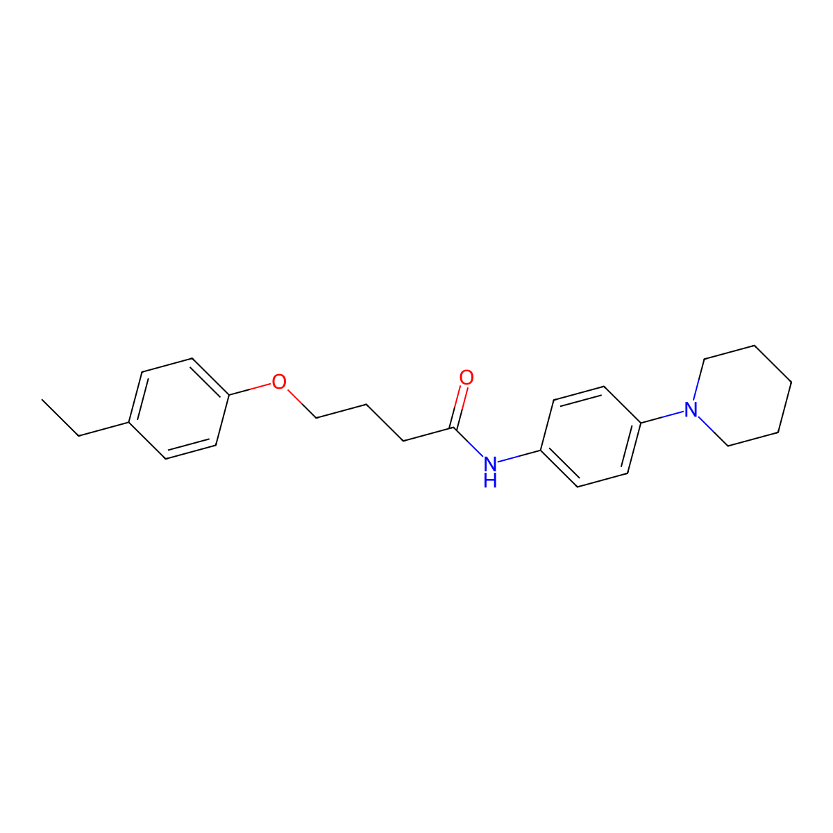 4-(4-ethylphenoxy)-N-(4-piperidin-1-ylphenyl)butanamide molecular structure, CAS 431993-82-7