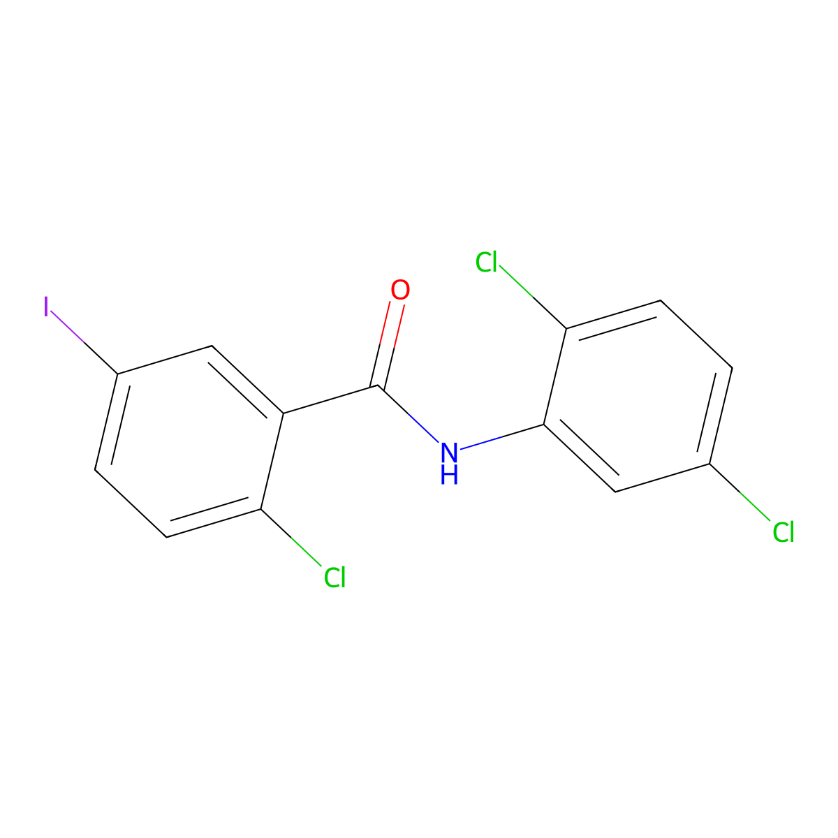 2-chloro-N-(2,5-dichlorophenyl)-5-iodobenzamide molecular structure, CAS 431994-04-6
