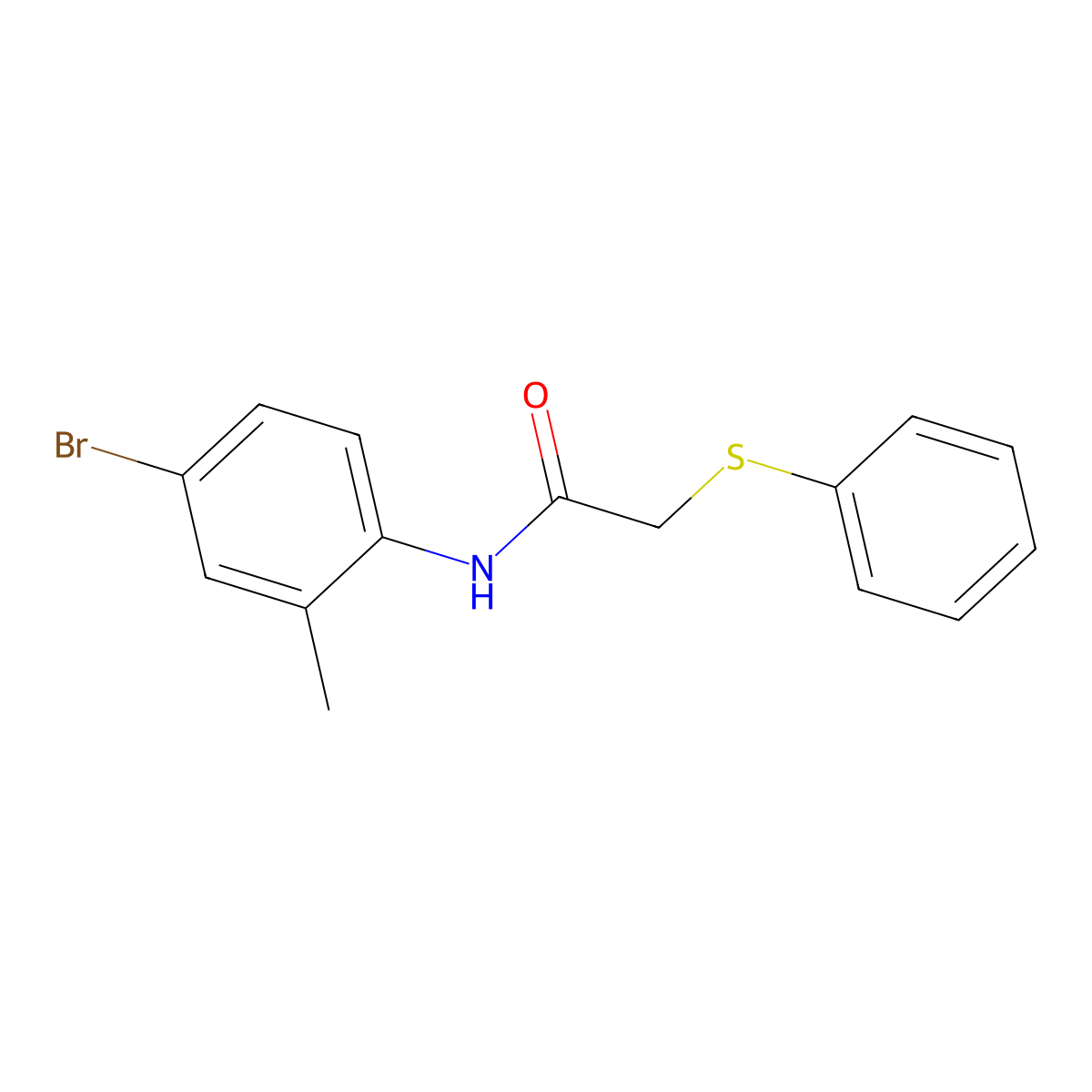 N-(4-bromo-2-methylphenyl)-2-(phenylsulfanyl)acetamide molecular structure, CAS 431994-12-6