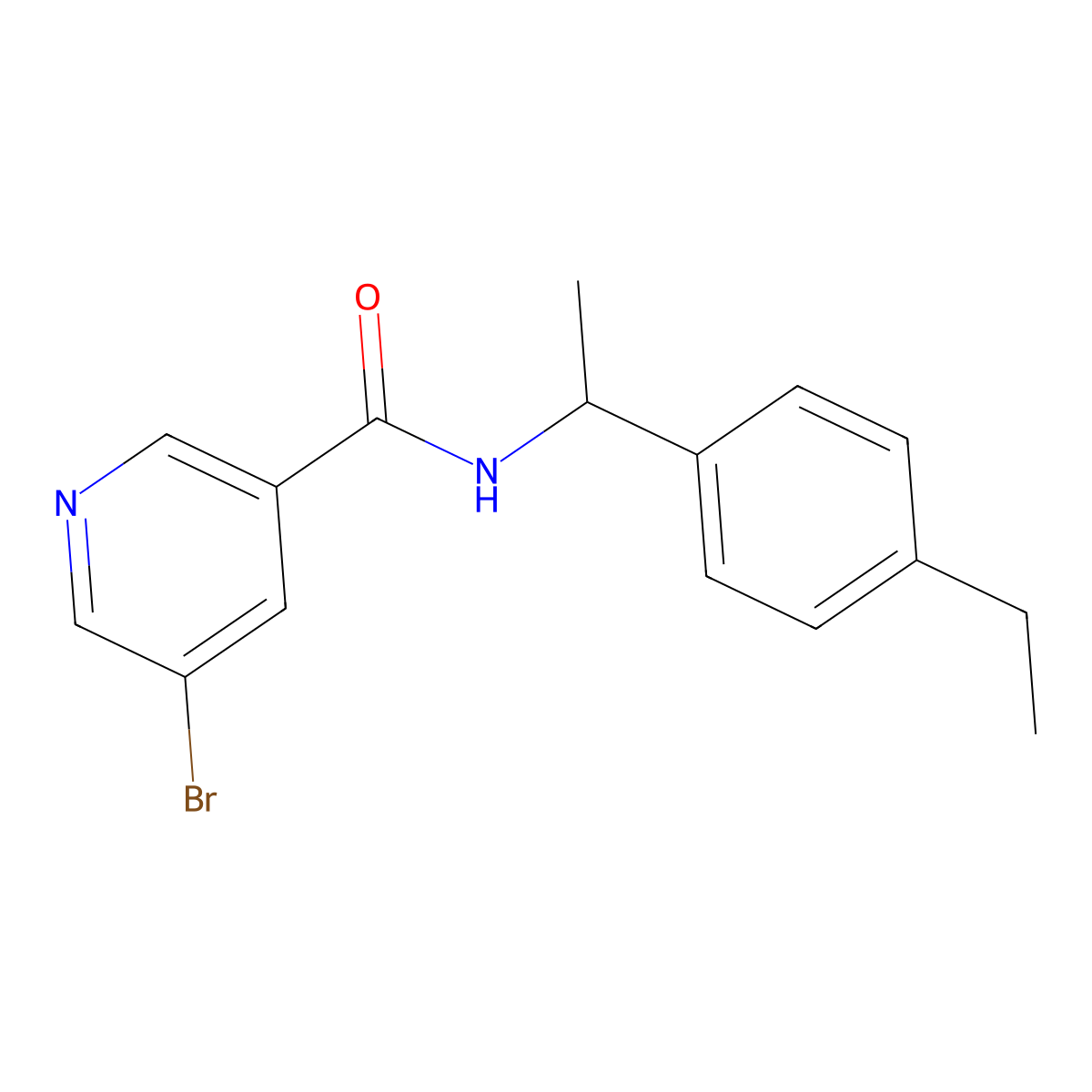 5-bromo-N-[1-(4-ethylphenyl)ethyl]pyridine-3-carboxamide molecular structure, CAS 431994-53-5