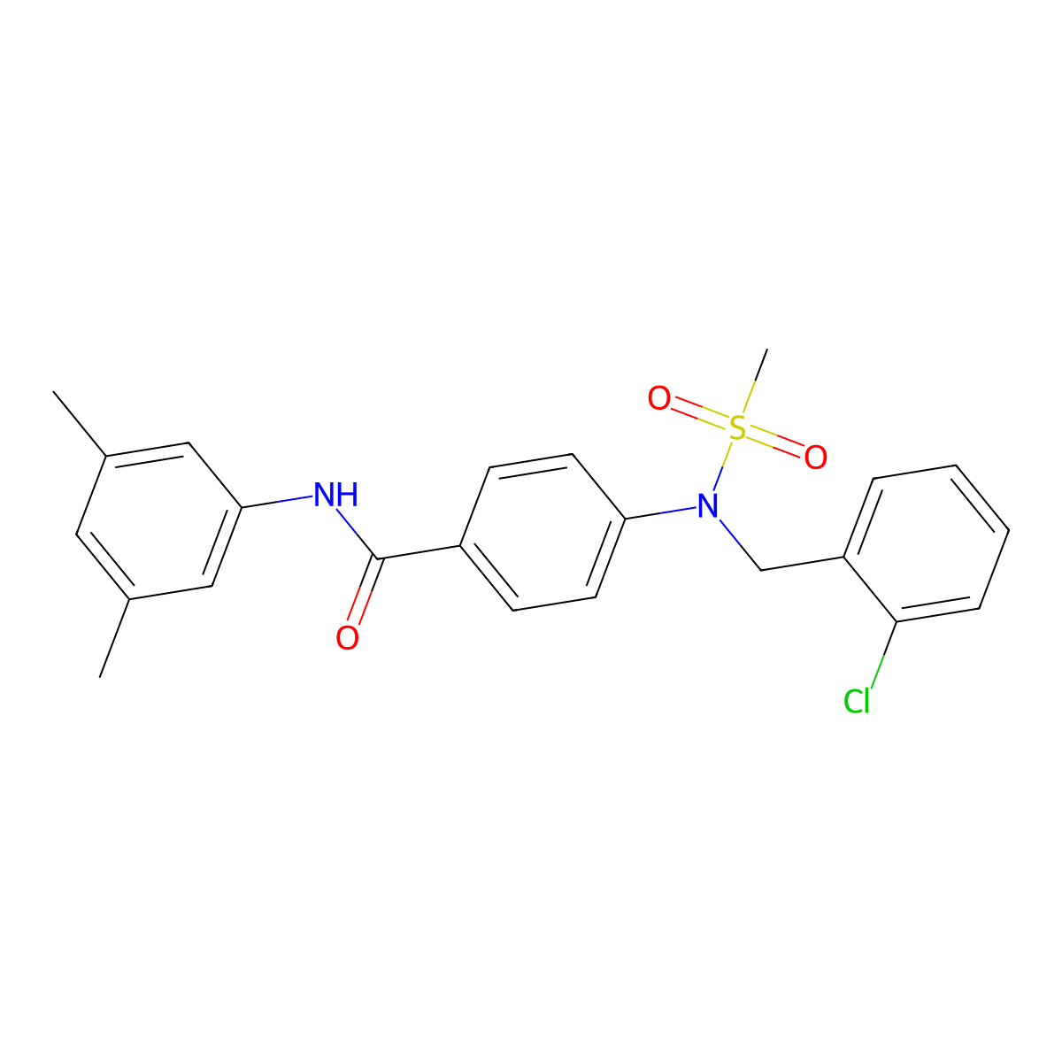 4-[(2-chlorophenyl)methyl-methylsulfonylamino]-N-(3,5-dimethylphenyl)benzamide molecular structure, CAS 431994-56-8