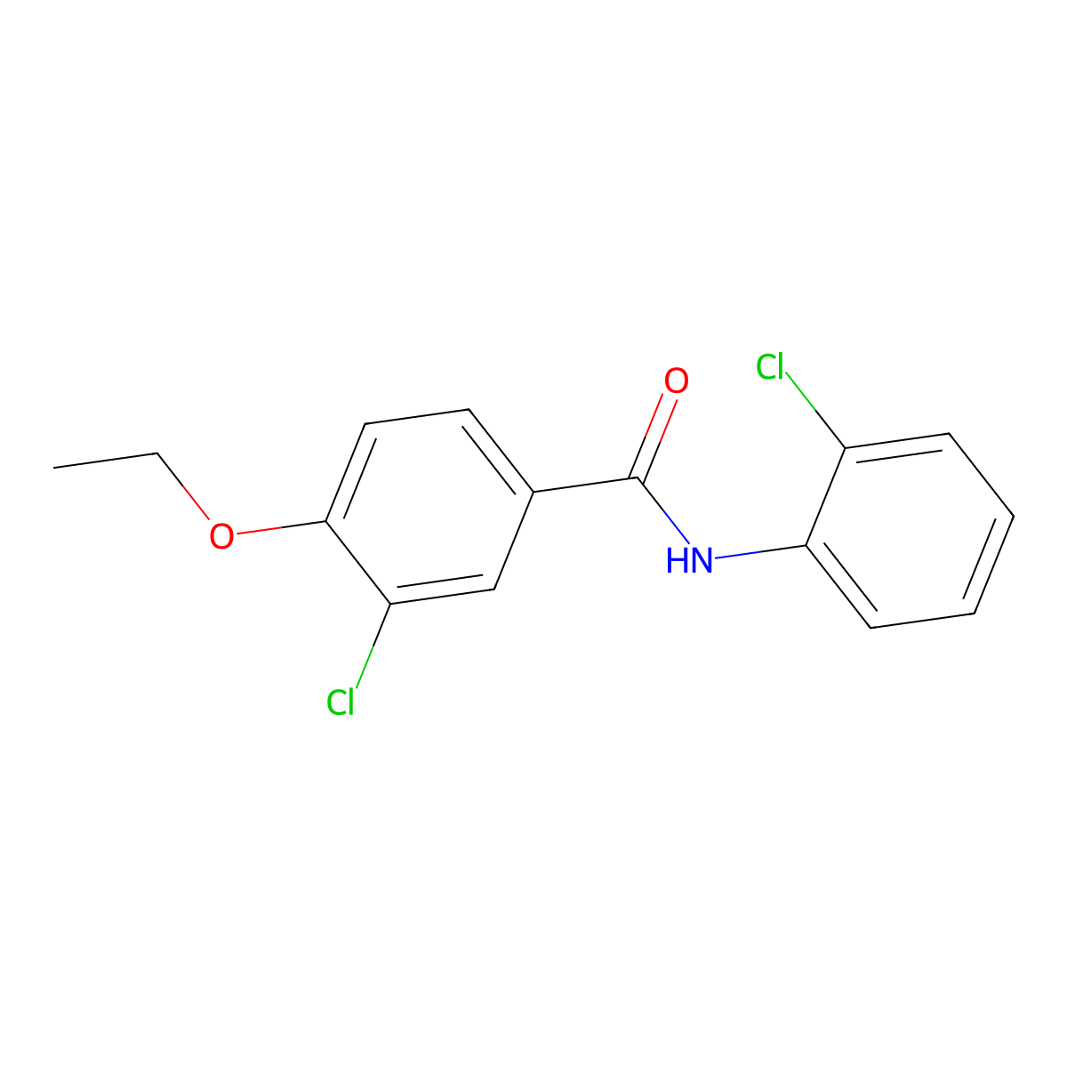 3-chloro-N-(2-chlorophenyl)-4-ethoxybenzamide molecular structure, CAS 431994-60-4