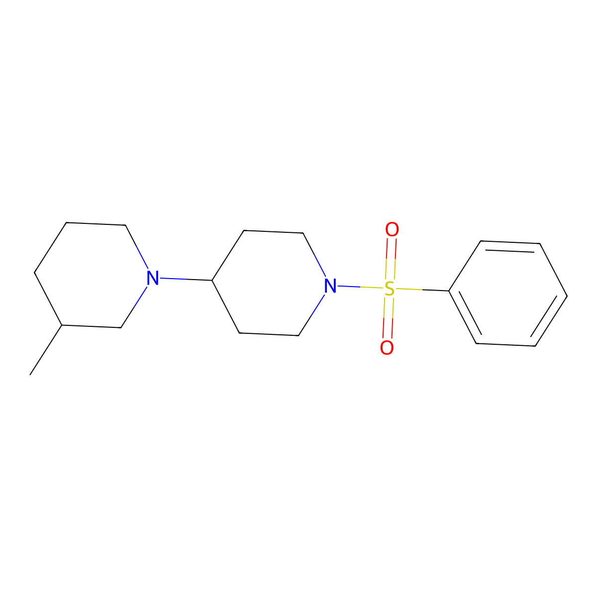 1-[1-(Benzenesulfonyl)piperidin-4-yl]-3-methylpiperidine molecular structure, CAS 431994-93-3