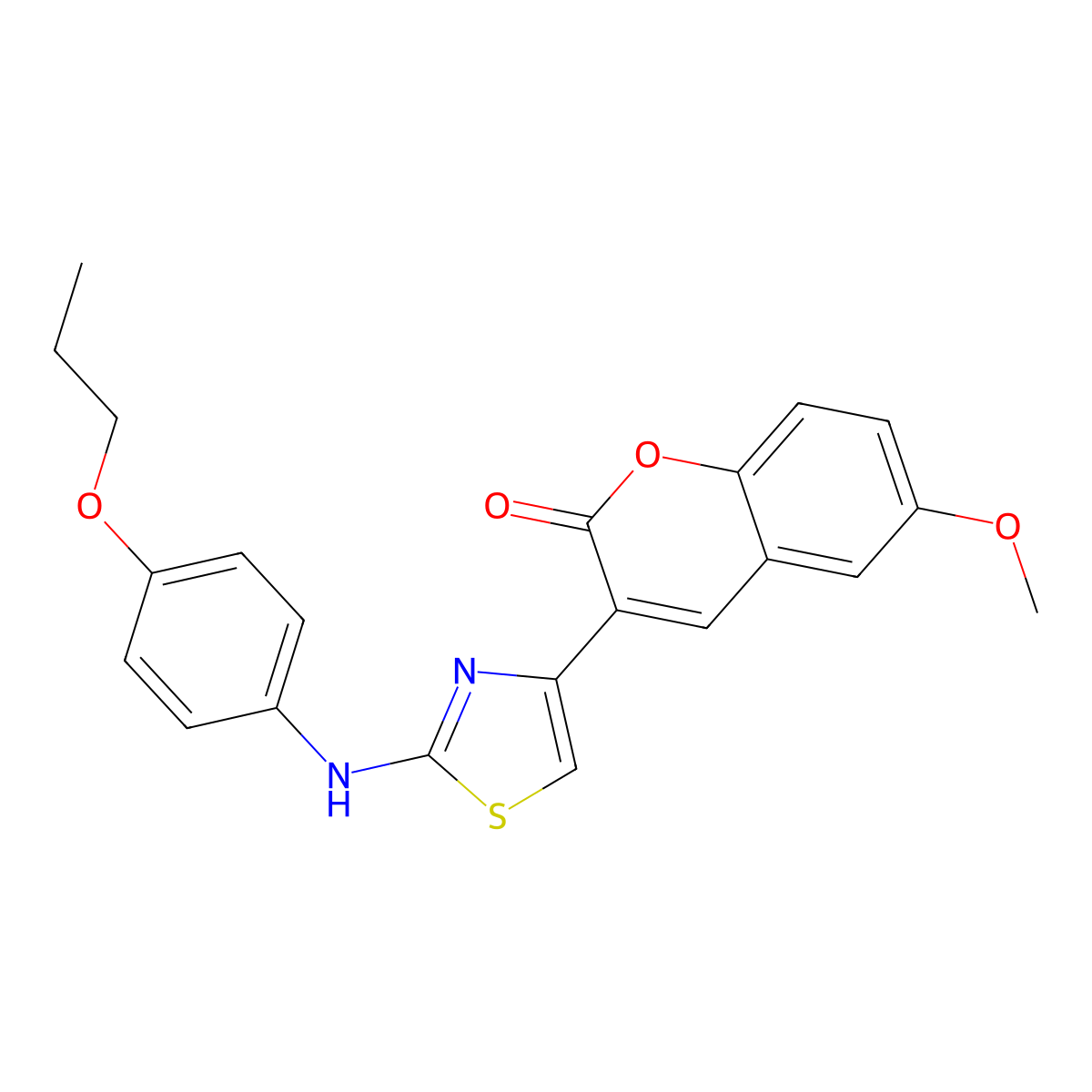 6-Methoxy-3-[2-(4-propoxyanilino)-1,3-thiazol-4-yl]chromen-2-one molecular structure, CAS 431994-97-7