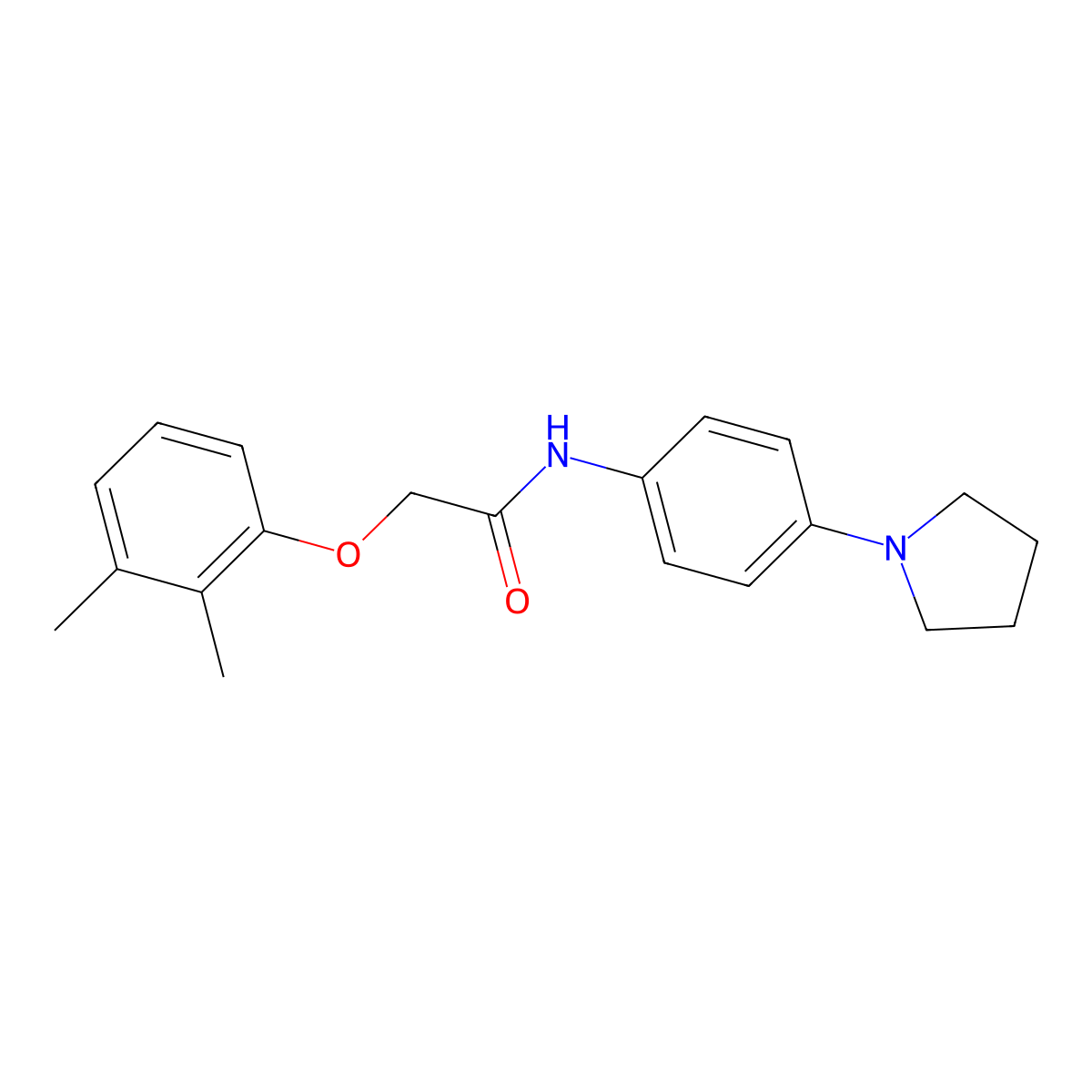 2-(2,3-dimethylphenoxy)-N-(4-pyrrolidin-1-ylphenyl)acetamide molecular structure, CAS 431995-19-6