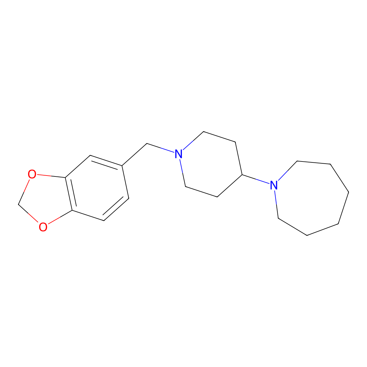 1-[1-(1,3-Benzodioxol-5-ylmethyl)piperidin-4-yl]azepane molecular structure, CAS 431995-31-2