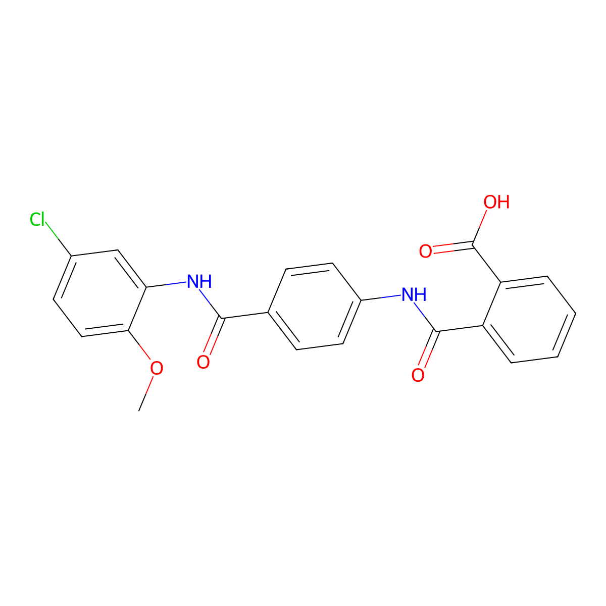 2-({4-[(5-Chloro-2-methoxyanilino)carbonyl]anilino}carbonyl)benzoic acid molecular structure, CAS 431995-51-6