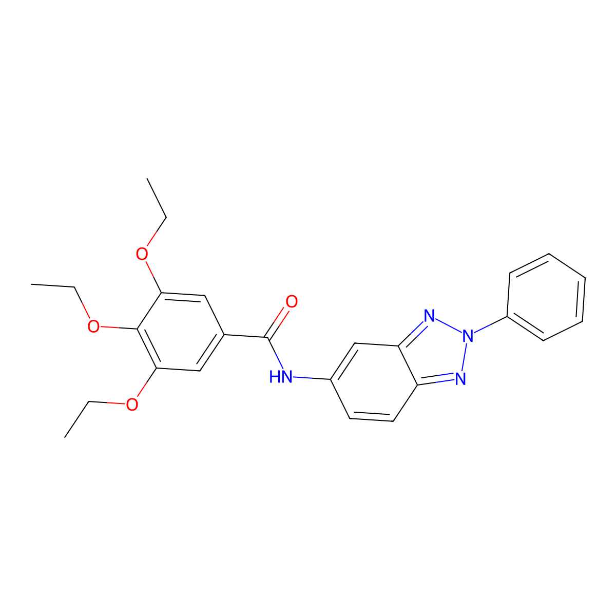 3,4,5-triethoxy-N-(2-phenylbenzotriazol-5-yl)benzamide molecular structure, CAS 431995-62-9