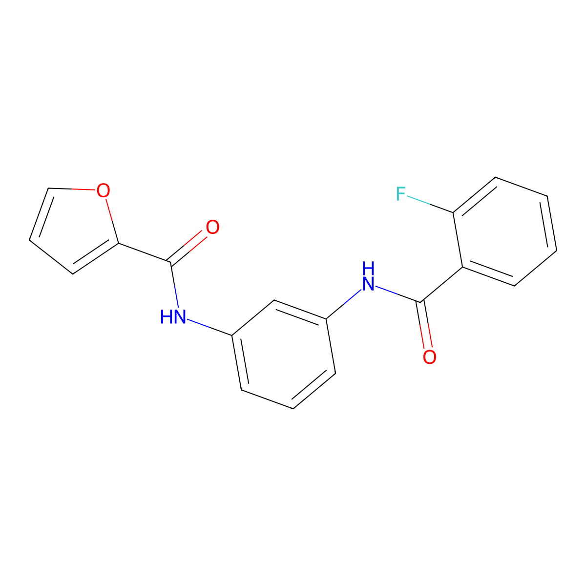 N-[3-[(2-fluorobenzoyl)amino]phenyl]furan-2-carboxamide molecular structure, CAS 431995-64-1