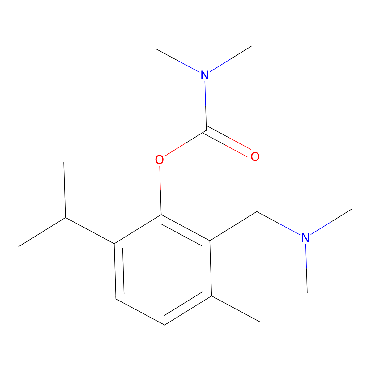 2-[(Dimethylamino)methyl]-3-methyl-6-(propan-2-yl)phenyl dimethylcarbamate molecular structure, CAS 431995-76-5