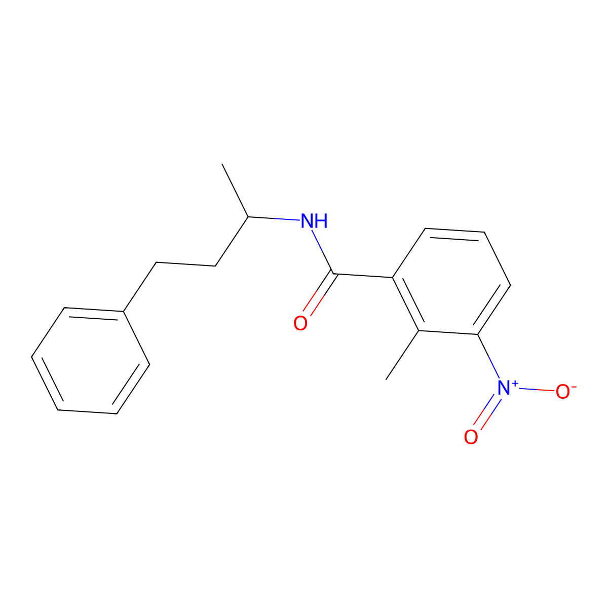 2-methyl-3-nitro-N-(4-phenylbutan-2-yl)benzamide molecular structure, CAS 431995-81-2