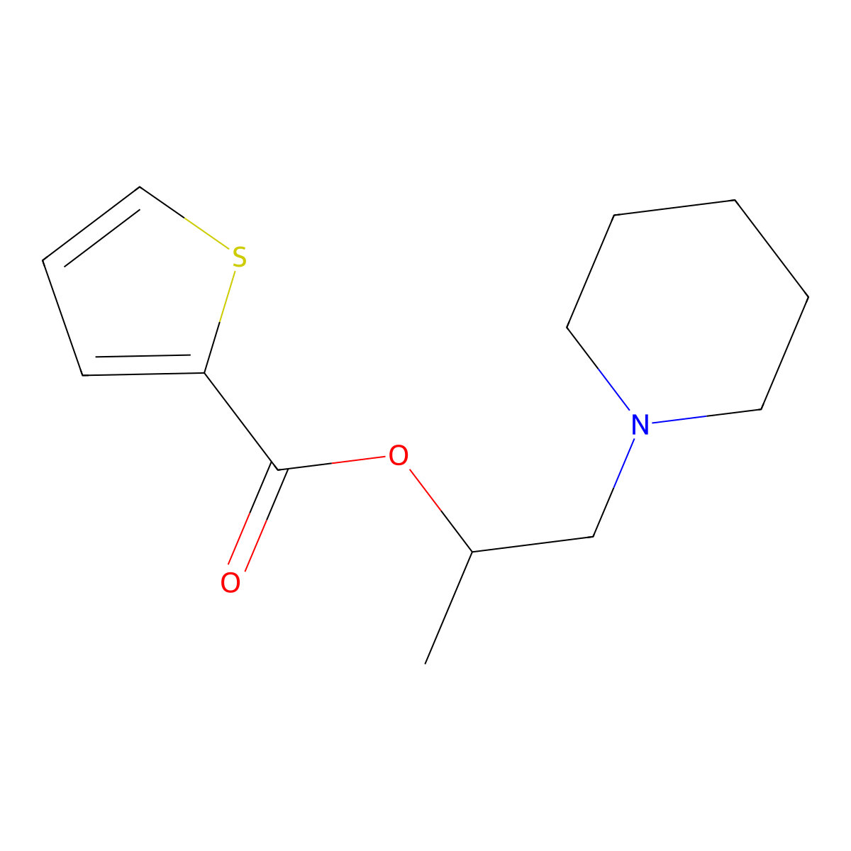 1-(Piperidin-1-yl)propan-2-yl thiophene-2-carboxylate molecular structure, CAS 431995-82-3