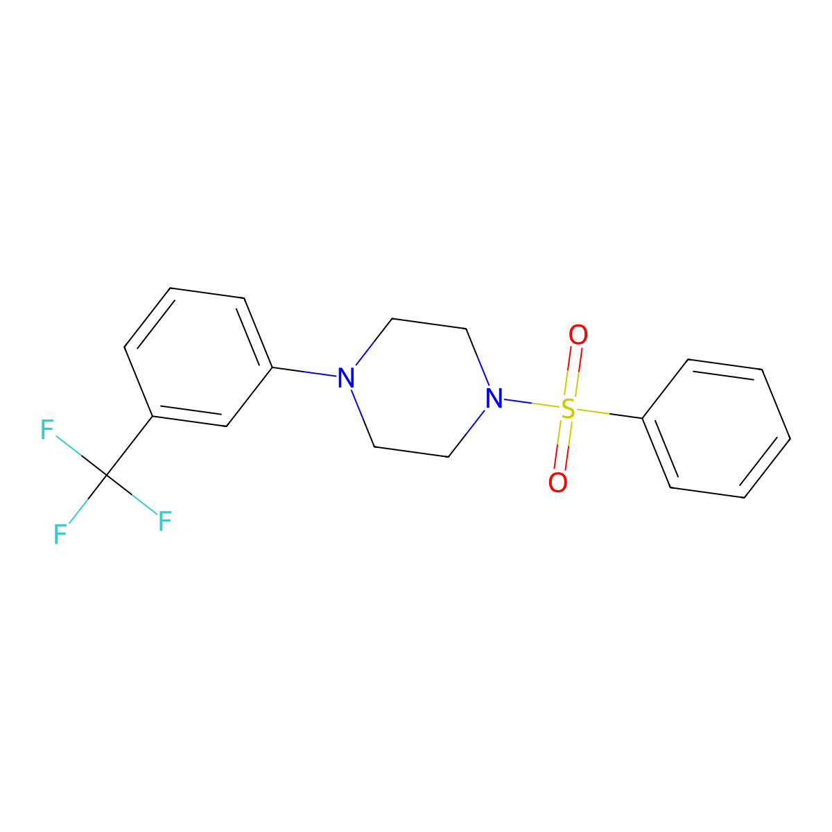 1-(Benzenesulfonyl)-4-[3-(trifluoromethyl)phenyl]piperazine molecular structure, CAS 431995-94-7
