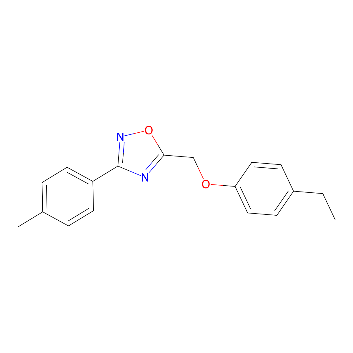 5-[(4-Ethylphenoxy)methyl]-3-(4-methylphenyl)-1,2,4-oxadiazole molecular structure, CAS 431995-95-8