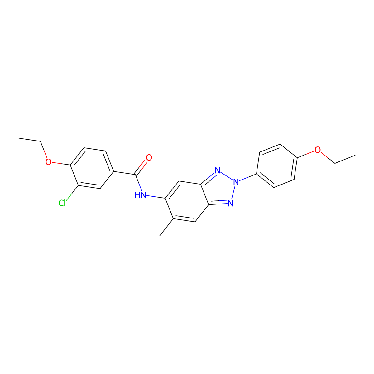 3-chloro-4-ethoxy-N-[2-(4-ethoxyphenyl)-6-methylbenzotriazol-5-yl]benzamide molecular structure, CAS 431996-08-6