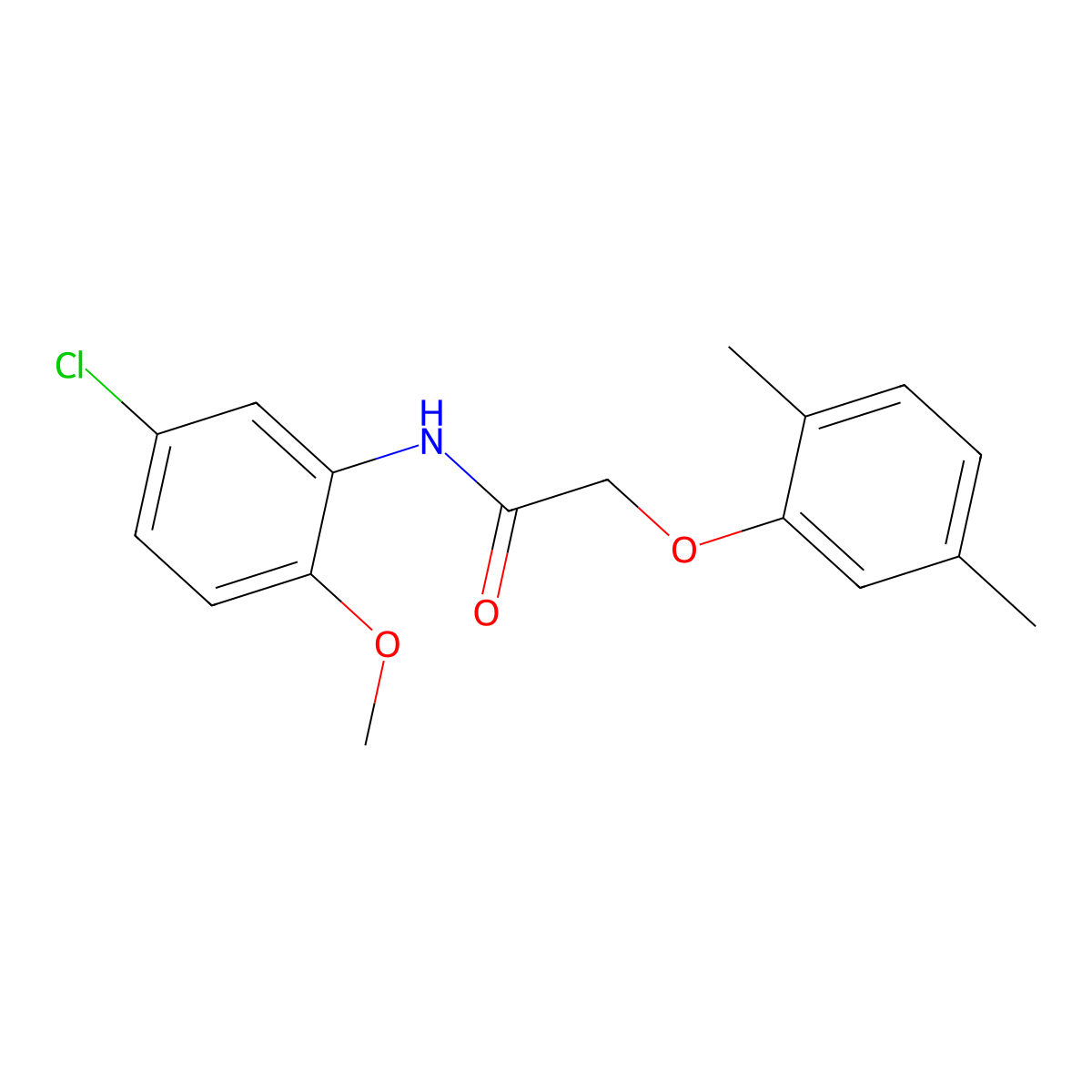 N-(5-chloro-2-methoxyphenyl)-2-(2,5-dimethylphenoxy)acetamide molecular structure, CAS 431996-10-0