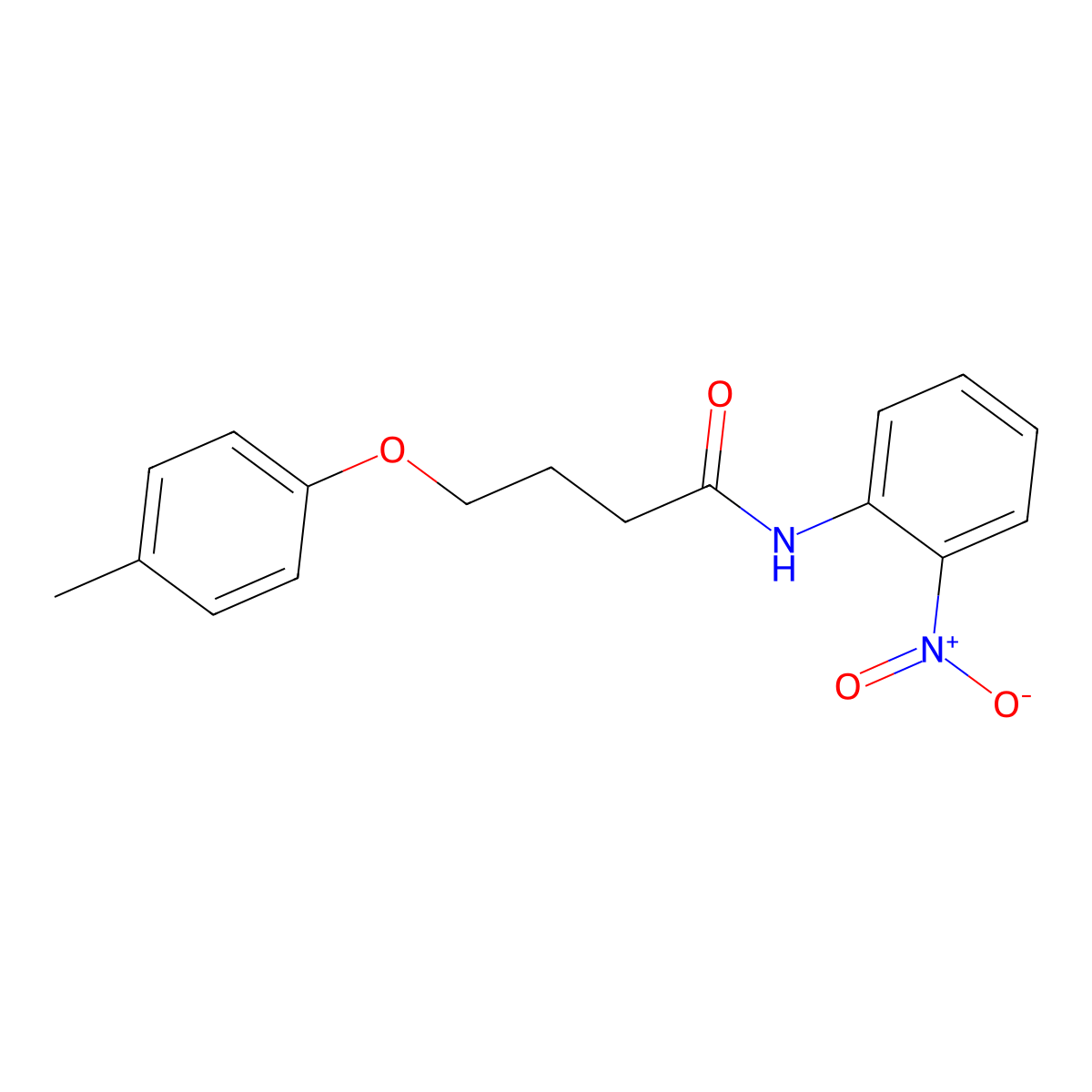 4-(4-methylphenoxy)-N-(2-nitrophenyl)butanamide molecular structure, CAS 431996-30-4