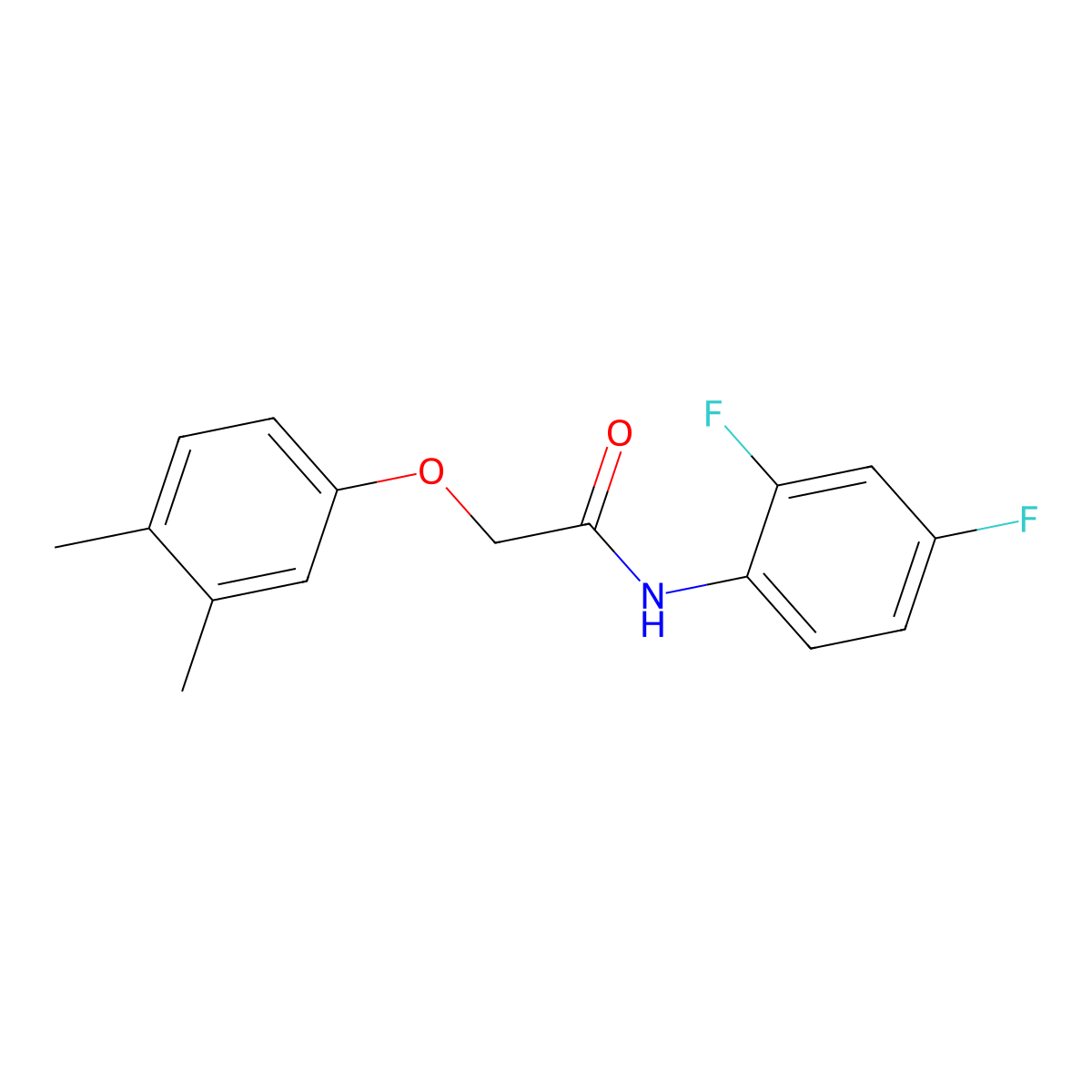 N-(2,4-difluorophenyl)-2-(3,4-dimethylphenoxy)acetamide molecular structure, CAS 431996-32-6