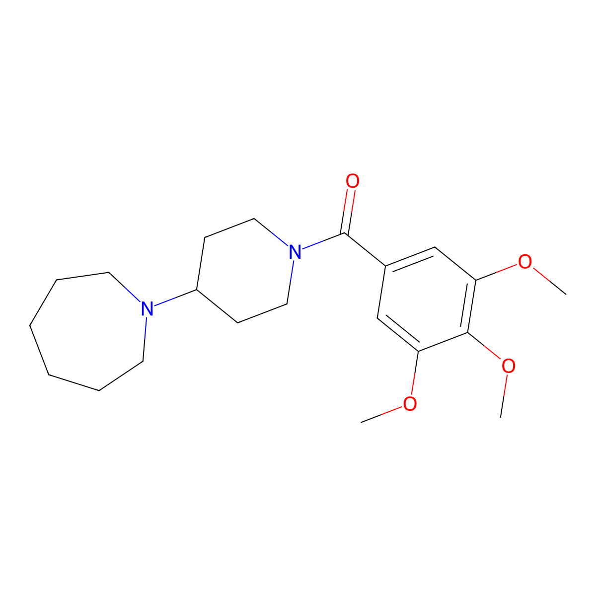 (4-Azepan-1-ylpiperidin-1-yl)(3,4,5-trimethoxyphenyl)methanone molecular structure, CAS 431996-37-1