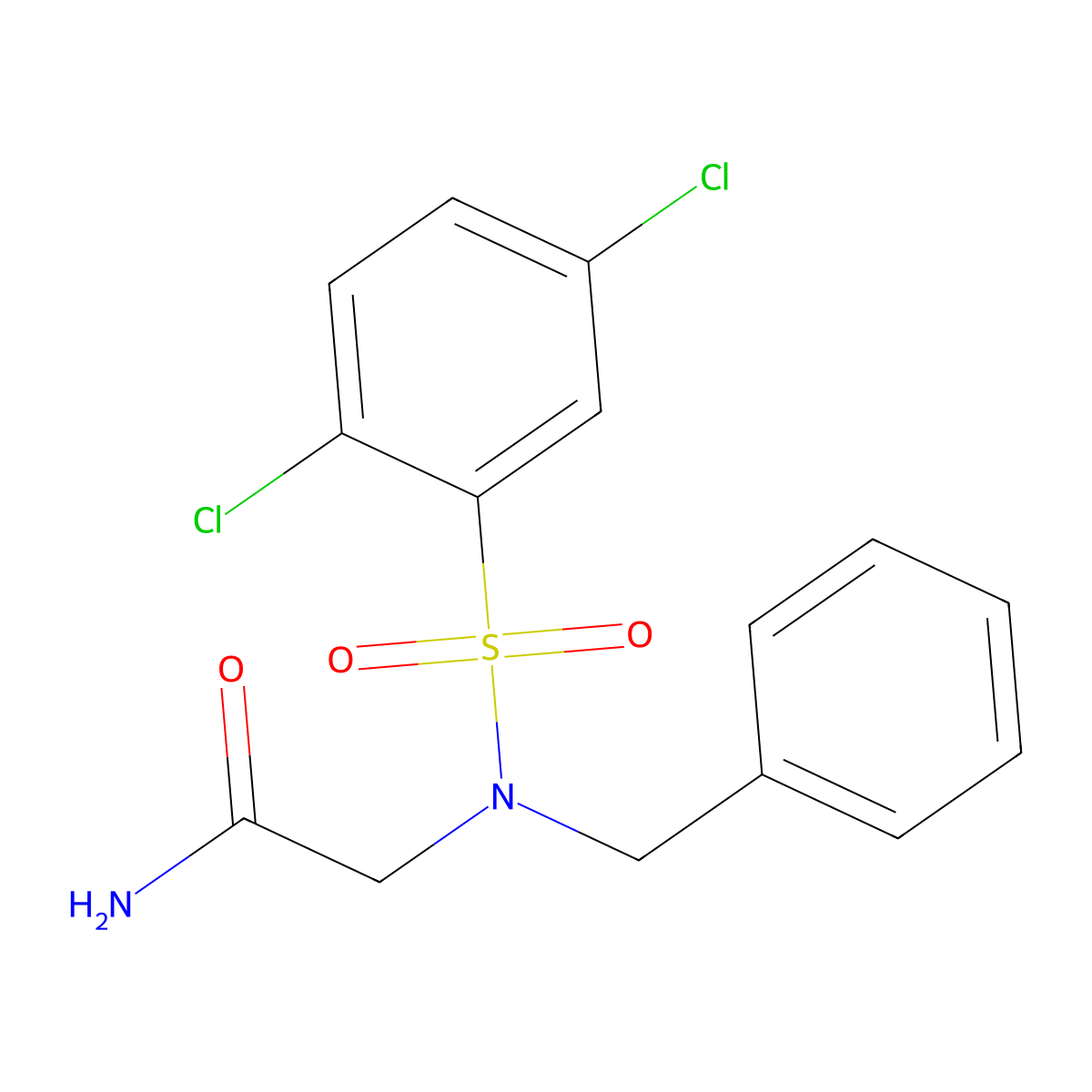2-[Benzyl-(2,5-dichlorophenyl)sulfonylamino]acetamide molecular structure, CAS 431996-40-6