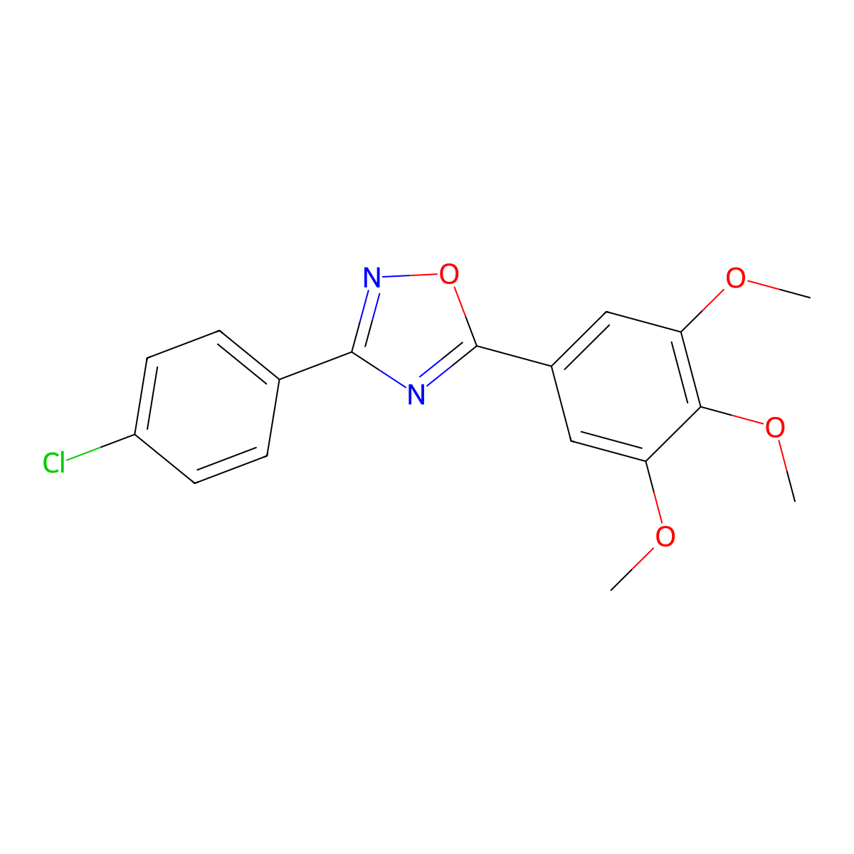 3-(4-Chlorophenyl)-5-(3,4,5-trimethoxyphenyl)-1,2,4-oxadiazole molecular structure, CAS 431996-57-5