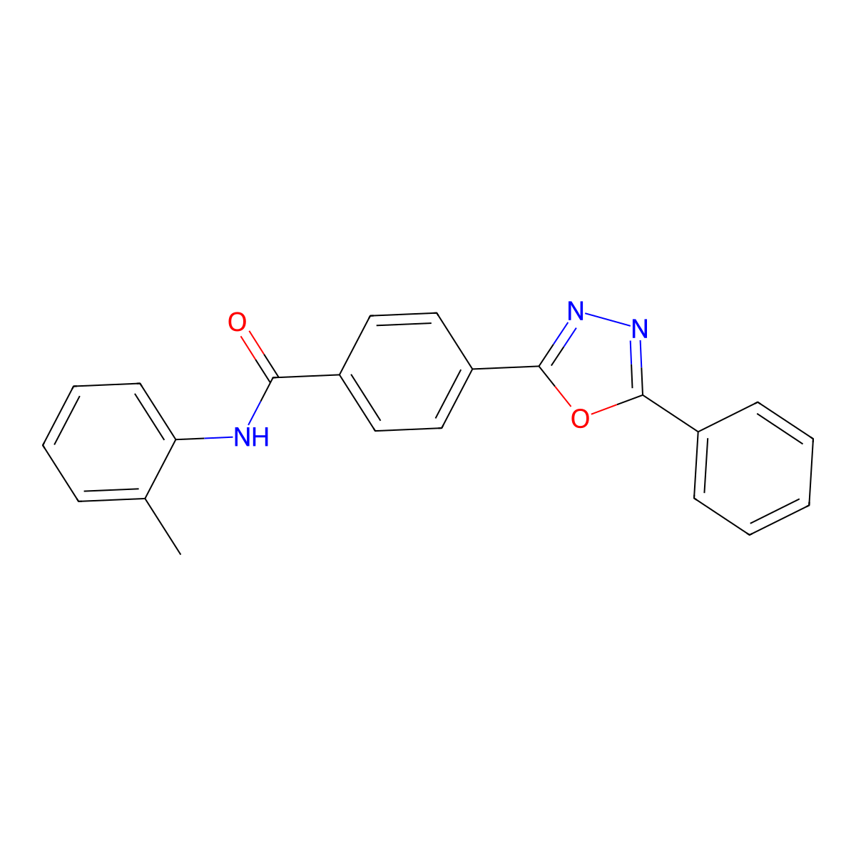 N-(2-methylphenyl)-4-(5-phenyl-1,3,4-oxadiazol-2-yl)benzamide molecular structure, CAS 431996-62-2