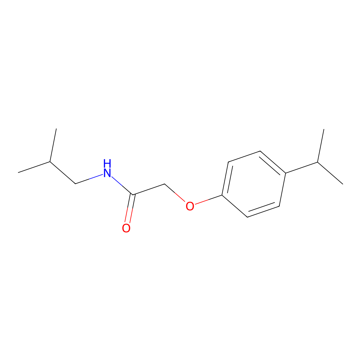 N-(2-methylpropyl)-2-[4-(propan-2-yl)phenoxy]acetamide molecular structure, CAS 431996-63-3
