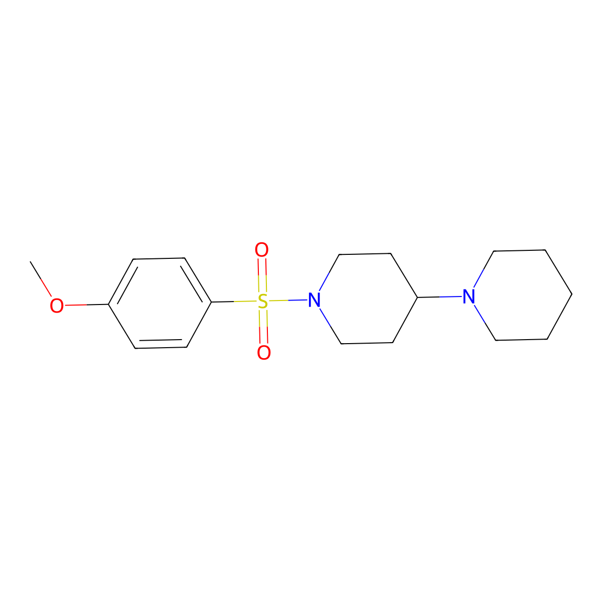 1-(4-Methoxyphenyl)sulfonyl-4-piperidin-1-ylpiperidine molecular structure, CAS 431996-69-9