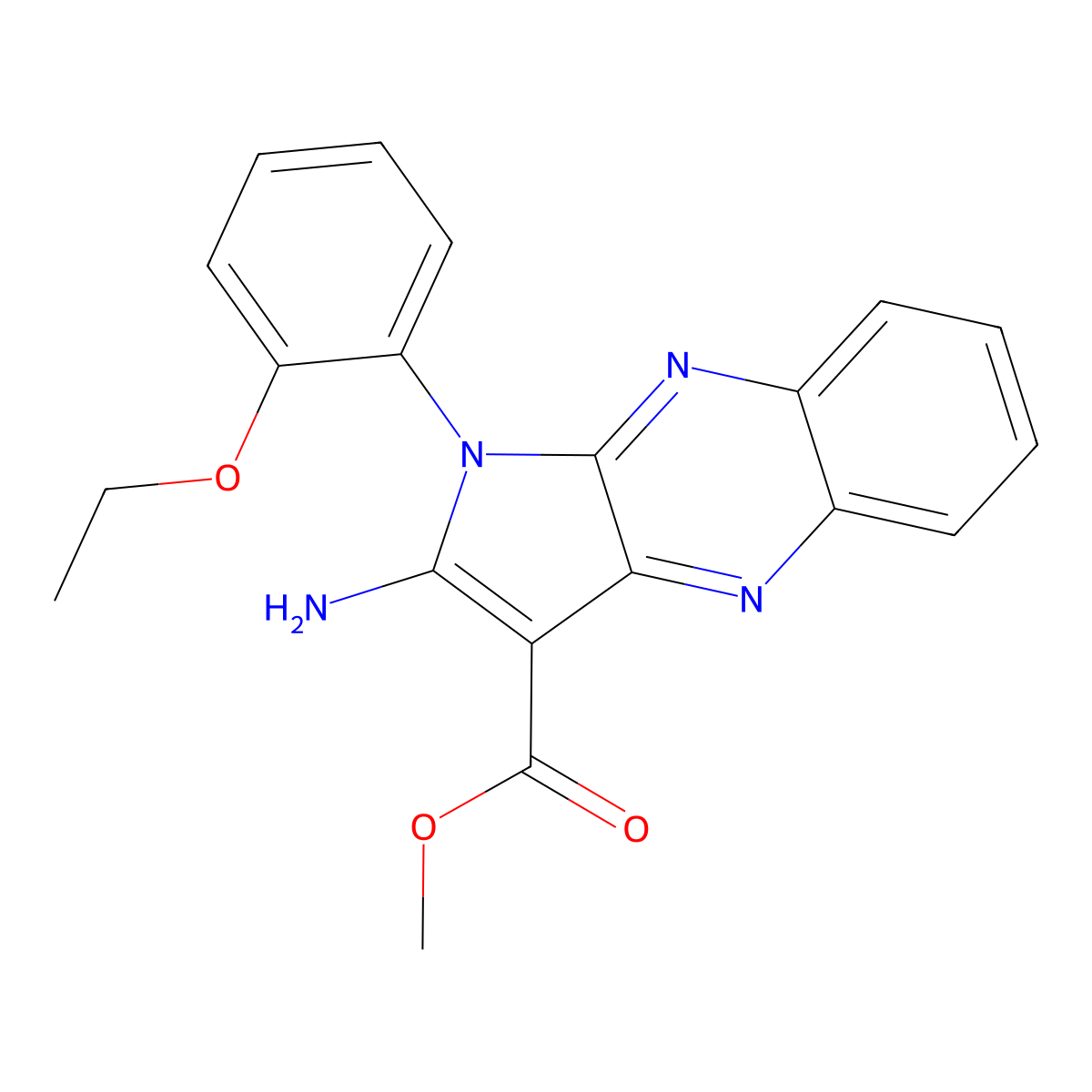 methyl 2-amino-1-(2-ethoxyphenyl)-1H-pyrrolo[2,3-b]quinoxaline-3-carboxylate molecular structure, CAS 431996-73-5