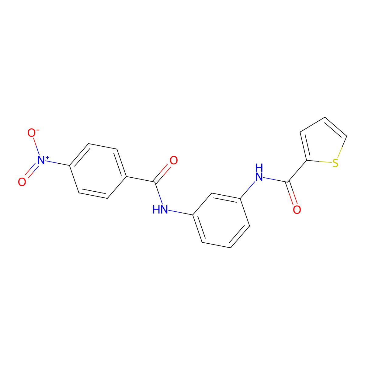 N-[3-[(4-nitrobenzoyl)amino]phenyl]thiophene-2-carboxamide molecular structure, CAS 431996-84-8