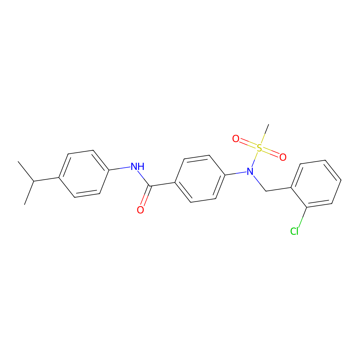 4-[(2-chlorophenyl)methyl-methylsulfonylamino]-N-(4-propan-2-ylphenyl)benzamide molecular structure, CAS 431996-89-3