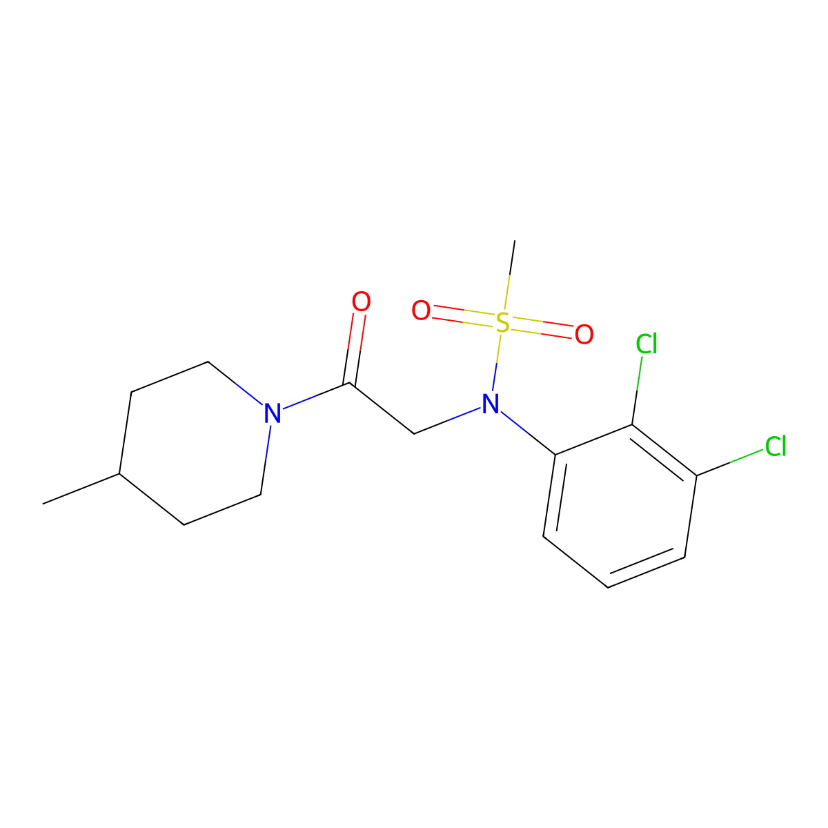 N-(2,3-dichlorophenyl)-N-[2-(4-methylpiperidin-1-yl)-2-oxoethyl]methanesulfonamide molecular structure, CAS 431996-93-9